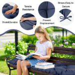 Outdoor Bench Cushion, 60 × 20 × 4 Inch, Tufted Waterproof Swing Cushion with Ties, for Patio Bench or Window Seat - Image 5