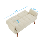75" Flared Arm Convertible Sleeper Sofa - Image 8