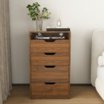3-in-1 Vanity Desk with Lighted Mirror & Stool, Flip Top Makeup Dressing Table, Compact Storage for Bedroom, Bathroom, Dressing Room(18.9"L, Walnut) - Image 11