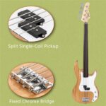[Do Not Sell on Amazon] Fretless Electric Bass Guitar Full Size 4 String for experienced Bass Players Cord Wrench Tool Burlywood - Image 20