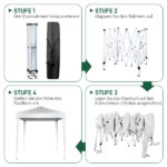 6.5x6.5ft Pop Up Canopy Tent, Outdoor Tent Canopy Foldable Portable Canopies for Camping, Patio, Easy Up Gazebo Canopy with Carry Bag, White - Image 2