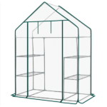 Mini Walk-in Greenhouse with PE Cover, 4-Shelf Indoor Outdoor Plant Gardening Green House for Garden Backyard, 56" x 29" x 77", White - Image 9