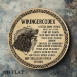 CIFbuy Vintage Viking Law German Text 8x8 Inch Round Aluminum Sign, 2D Flat Decorative Plaque For Living Room Office Bar Game Room Stud TikTok, TikTok, Self-pickup Logiopics - Image 3