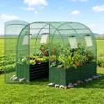 80"×79" All-Weather Walk-in Greenhouse, Heavy Duty Galvanized Metal Frame Tear-Proof PE Cover Outdoor Plant Hot House with 4 Mesh Vent Windows Wind Ropes Ground Stakes for Vegetables Flowers Fruits Growing - Image 6