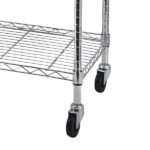 5-Tier NSF Heavy Duty Adjustable Storage Metal Rack with Wheels & Shelf Liners Ideal for Garage, Kitchen, and More - Chrome - Image 6