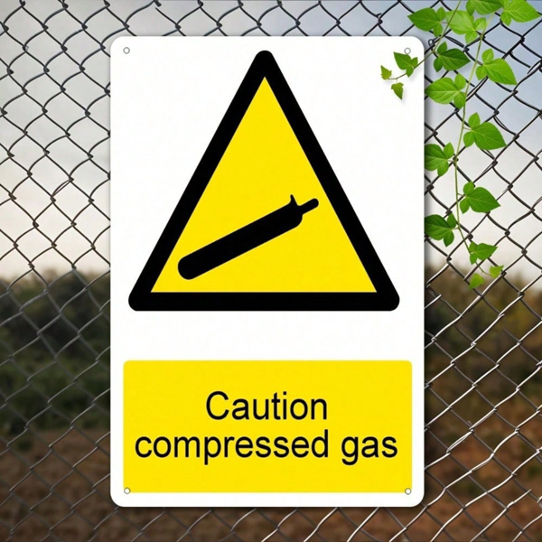 CIFbuy Vintage Warning Compressed Gas Metal Tin Sign 8x" Waterproof Rustproof, Flat Decor Plaque Indoor Outdoor Wall Decor SignikTok, SignikTok, t Self-pickup Logiopics