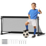 40" Portable Folding Soccer Goal (Size S, Black) - Heavy-Duty Metal Frame, Tear-Resistant PE Net