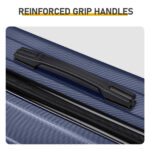 ABS Trolley Case 20in 24in 28in 3PCS Suitcase Set Vertical Striped Frosted Case Suitcase Navy Blue - Image 9