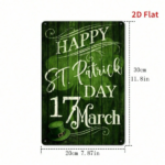 CIFbuy St. Patrick's Joy Vintage Metal Plaque Sign, 2D Flat Print Waterproof Rust Resistant Wall Art, Decorative Hanging Sign For Home TikTok, TikTok, st Resistant Wall Art Self-pickup Logiopics - Image 8