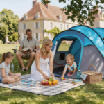 4 Person Pop Up Tent for Camping, Waterproof Instant Family Tent with Front Awning, Automatic Tent Throw Pop Up Instant Flip Pop Tent for Camping, Blue - Image 9