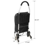 Shopping Stair Trolley with Wheels,Trolley Black Foldable Shopping Cart,Removable Shopping Oxford Waterproof Bag,Stainless Steel Triangular Wheels, Black - Image 16