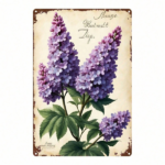 CIFbuy Vintage Purple Lilac Flowers Metal Sign 8x12 Inch" Waterproof Rustproof Retro Wall Decor, 2D Flat Illustrated Plaque For Home Ga 8x12 ikTok, 8x12 ikTok, t Self-pickup Logiopics