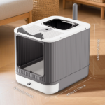 Elevated leak proof elf white cat litter box, made of sturdy and durable materials, also suitable for multi cat households - Image 3