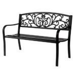 50" Iron Outdoor Courtyard Decoration Park Leisure Bench - Image 19