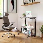 Grey Oak P2 15MM Particle Board with Melamine Coating Adjustable Computer Desk with 3 USB + 2 AC Outlets - Image 11