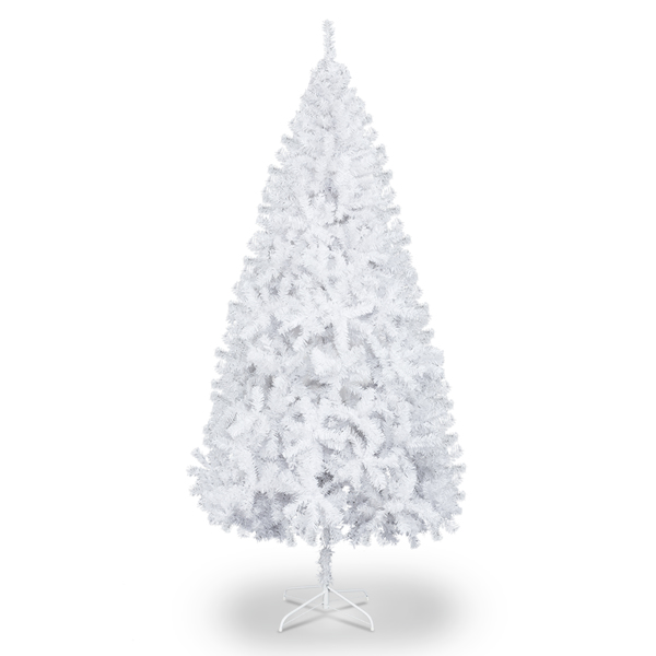 6 FT Artificial Christmas Tree with 800 Branch Tips and Sturdy Metal Stand, White