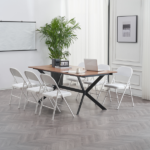 Same Code 71155989 6pcs Elegant Foldable Iron & PVC Chairs for Convention & Exhibition White - Image 37