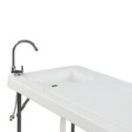 Folding Portable Fish Fillet & Hunting & Cutting Table with Sink Faucet - Image 6