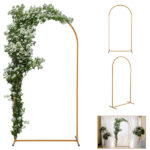 100*200cm For Wedding, Iron, Arc Roof, Door Frame Shape, Water Bag With Floor Nails, Iron Arch, Golden Yellow - Image 11