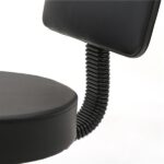 Round Shape Plastic Adjustable Salon Stool with Back Black - Image 2
