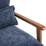 Cloud Shaped Indoor Leisure Chair with Solid Wood Armrest & Solid Wood Frame, Chenille Fabric Accent Chair with Lumbar Pillow, Single Sofa Chair Slate Blue - Image 10