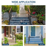 Replace 80617397 Handrails for Outdoor Steps, Wrought Iron Solid Wood Hand Railing for Concrete Steps, Porch Steps, Wooden Steps, Fits 1 to 3 Steps - Image 12