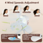 Multi-Mode Camping Fan Lantern Combo Adjustable Wind & Light Levels Timing Function, Dual Control Panel & Remote Detachable Fan Blades Floor Stand Hanging Strap Included - Image 4