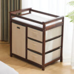 Rattan-front shoe cabinet with 1 drawer and 2 flip-down compartments, particleboard, 54*24*110cm, white - Image 20