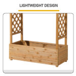 Raised Garden Bed with Trellis, Hanging Roof, Planter Box, Drainage Holes, Vertical Plant Container for Vine Climbing Plant Flower, Standing Wood Planter for Garden Patio Yard, Teak - Image 7
