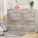 Modern Simple 7-Drawer Dresser Gray - Image 9
