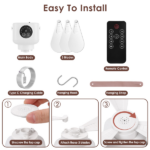 2-in-1 Camping Fan with LED Lantern Remote Control, 4 Wind Speeds 3 Light Brightness Timer Function 7200mAh Rechargeable Hanging Tent Fan - Image 10