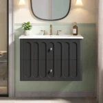 30" Modern Floating Bathroom Vanity with Oval Knobs & Round Edge, Soft-Close Drawer Slides, Bathroom Cabinet with Ceramic Sink - Image 7