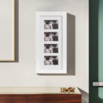 Simple PVC Wood Grain Coating Photo Storage Damp-proof Jewelry Mirror Cabinet White - Image 22