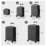 Non-TSA customs lock 5-in-1 PP trolley case, 12in, 16in, 20in, 24in, 28in, PP, dark gray - Image 23