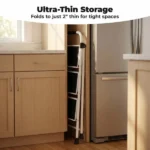Step Ladder,Folding Step Stools 330 lbs Capacity, 2-Inch Thin for Storage, Anti-Slip Pedals & Handrails, Sturdy Steel for Home (Shipment from Walmart) - Image 3