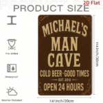 CIFbuy Vintage Metal Wall Sign 8x12 Inch Rustic Iron Plaque Michael's Cold Beer Good Times EST.2012 2D Flat Decor No Power Needed TikTok, TikTok, Self-pickup Logiopics - Image 2