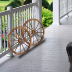[Same Code 06108221]2pcs 30-Inch Old Western Style Garden Art Wall Decor Wooden Wagon Wheel Brown - Image 18