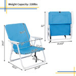 Same Code 56494128 Oxford Cloth Iron Outdoor Beach Chair Blue - Image 6