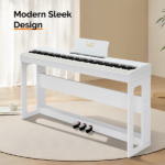 Do Not Sell on Amazon Glarry GDP-104 88 Keys Full Weighted Keyboards Digital Piano with Furniture Stand, Power Adapter, Triple Pedals, Headphone, for All Experience Levels White - Image 7