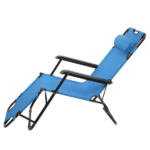 Same Code 75407956 Folding Chaise Lounge Chair for Outdoor, 2-in-1 Portable Tanning Chair with Pillow, Adjustable Recliner Chair for Beach Camping Pool, Blue - Image 13