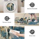 Three-piece kitchen rug set, non-slip and washable, abstract pattern kitchen hallway rug, soft and comfortable, suitable for sinks, floors, entrances, hallways and bathrooms. - Image 2