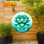 CIFbuy 1pc Fresh Green Lotus Droplet Round Sign, "" Green Lotus Droplet Round Sign, Droplet Round Sign, 7.87x7.87in 2D Flat Outdoor Plaque TikTok, Temu Self-pickup Logiaqics - Image 3