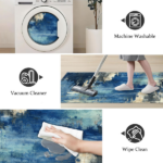 Washable kitchen floor mat set (3 pieces), non-slip long strip floor mat set, kitchen long strip floor mat, hallway/laundry room decorative carpet. - Image 3