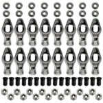 16Pcs Steel Roller Tip Rocker Arms Set Fit for Small Block Chevy 305 350 400 1.6 Ratio 3/8" Stud