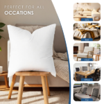 Professional-grade 22-inch pillow inserts feature specially processed filling that ensures even distribution. High resilience provides lasting support while maintaining plumpness over time. The cover-free design allows easy cleaning and style changes, making them a practical choice for creating a co - Image 7
