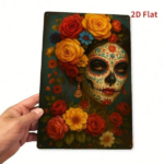 CIFbuy 2D Flat Metal Tin Sign Mexican Day Of The Dead Decor, 12x8 Inch Retro Skull Wall Art For Home Kitchen Bar Garden Man Cave Indoor TikTok, TikTok, Self-pickup Logiopics - Image 3