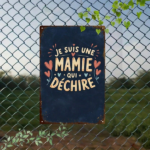 CIFbuy Vintage French Je Suis Une Super Grand-Mère Metal Sign, Retro Heart Pattern Tin Plaque, 2D Flat Decorative Wall Art For Grandma TikTok, TikTok, dma Self-pickup Logiopics - Image 4