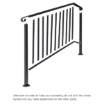 [Same Code 81504920 40310676]Artisasset Matte Black Outdoor 4 Level Iron Handrail - Image 5