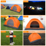 1-Person Waterproof Camping Dome Tent Quick Shelter Outdoor Hiking Orange - Image 16
