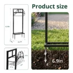 Garden Hose Holder, Water Hose Holder Stand with Storage Basket, Heavy Duty Freestanding Garden Hose Hanger Storage Rack with 4 Spikes for Outside Yard Lawn Farm, Black - Image 5